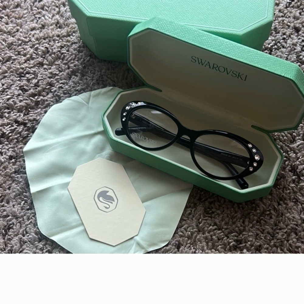 Swarovski Elegant Black Crystal Women's Glasses